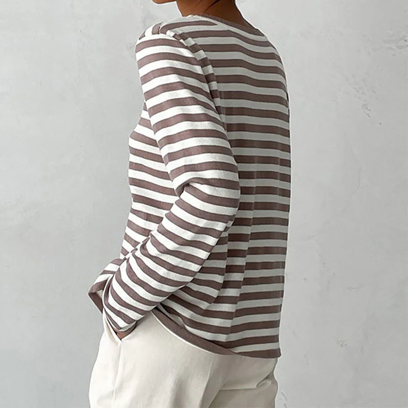 Elara Striped Cotton Long Sleeve Shirt - Image 9