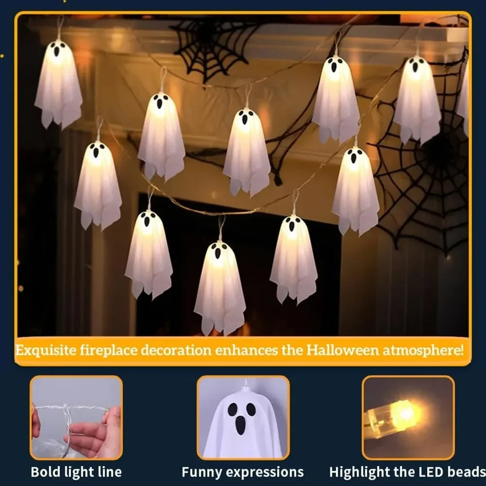 Ghost LED String Lights – 8 Mode Waterproof Hanging Garland - Image 3
