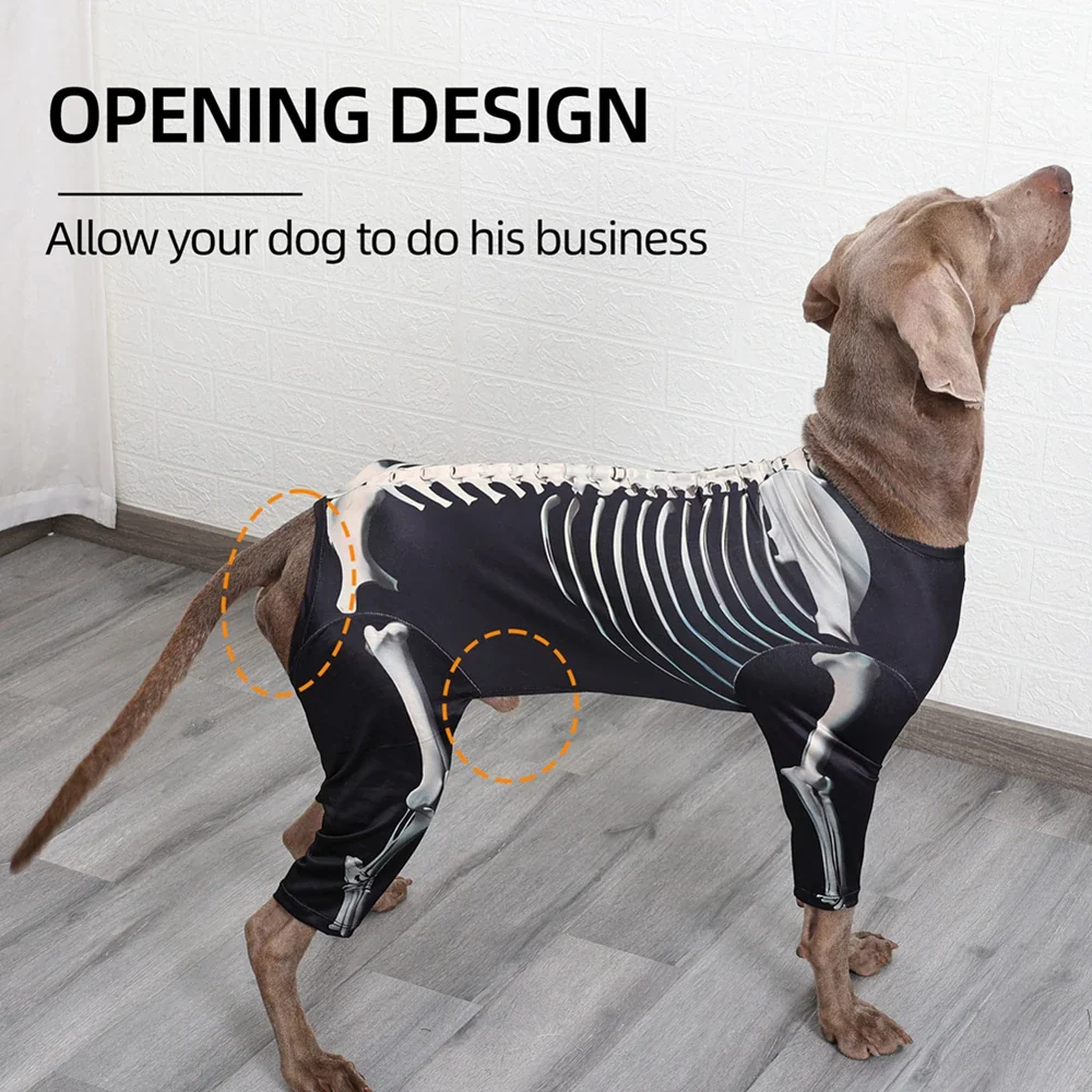 Large Dog Skeleton Bodysuit Costume - Image 5