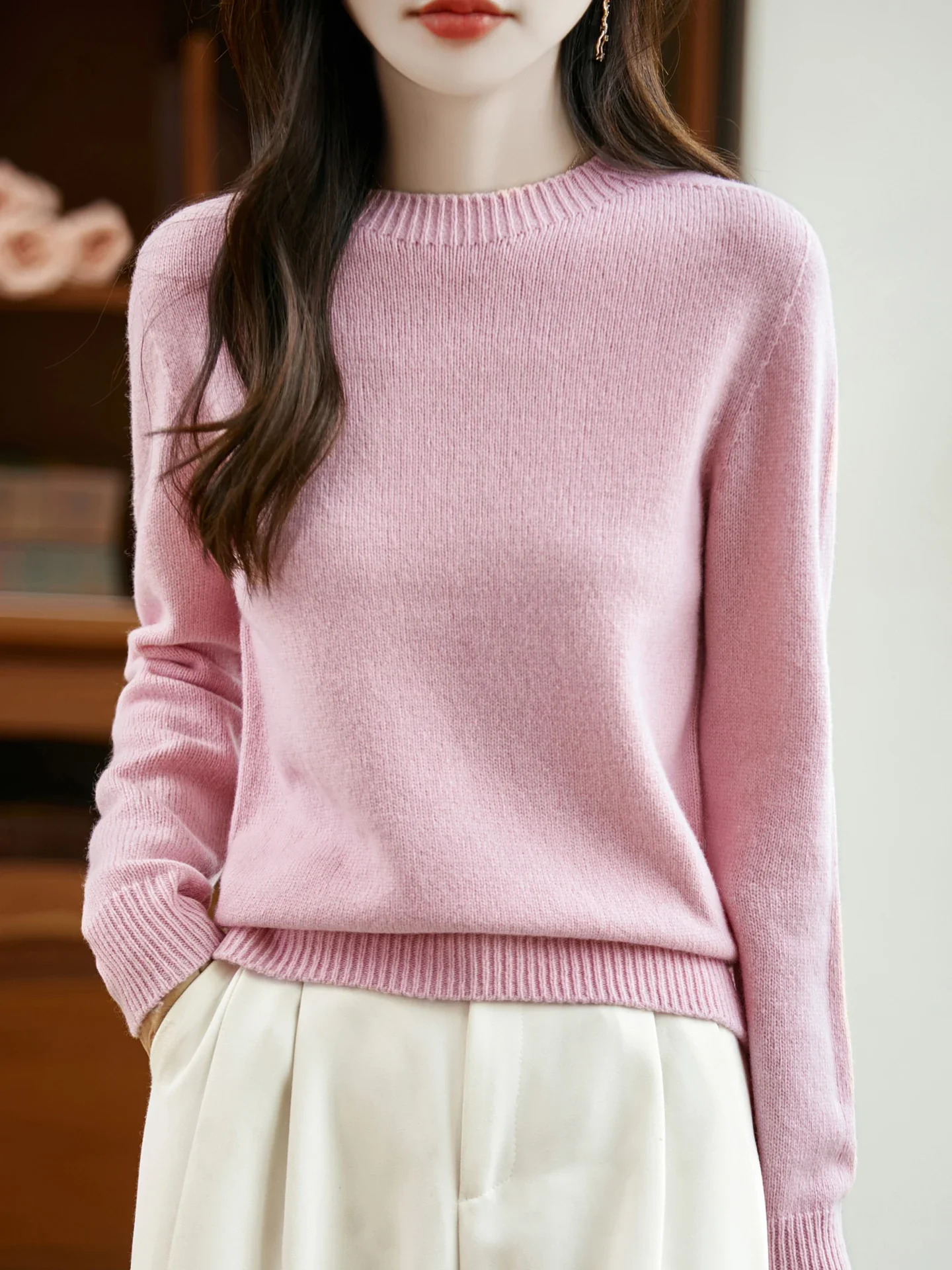 Merino Wool O-Neck Sweater - Image 10