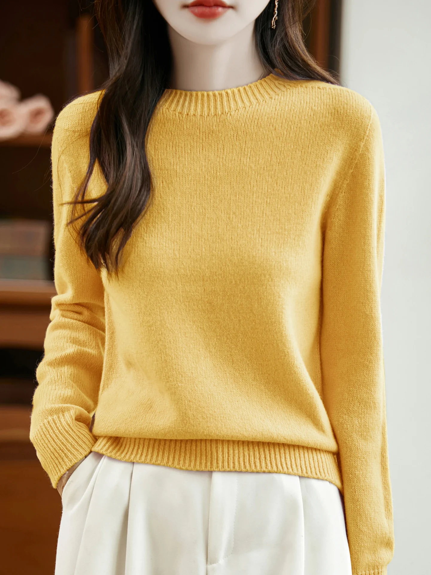 Merino Wool O-Neck Sweater - Image 5