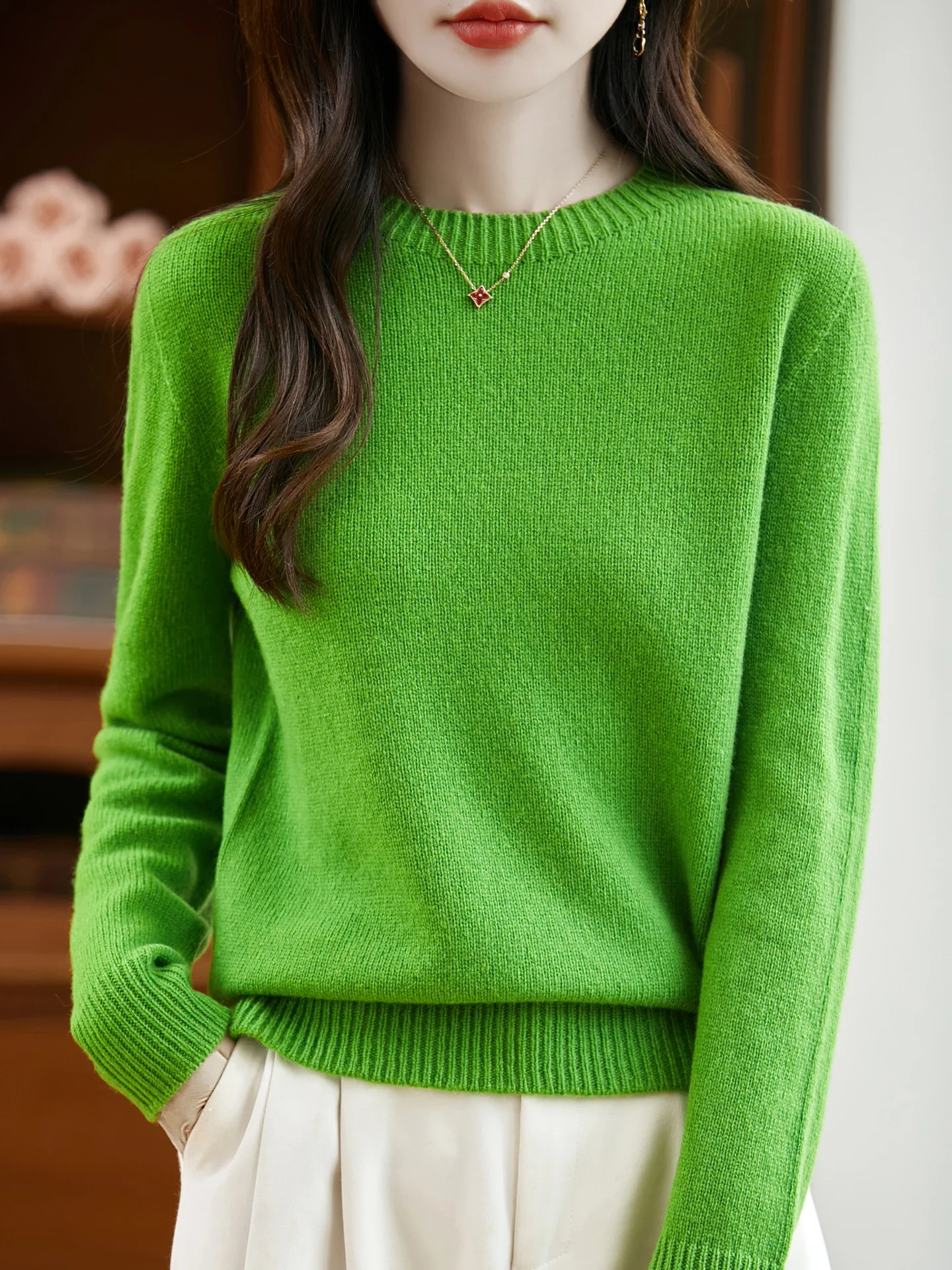 Merino Wool O-Neck Sweater - Image 6