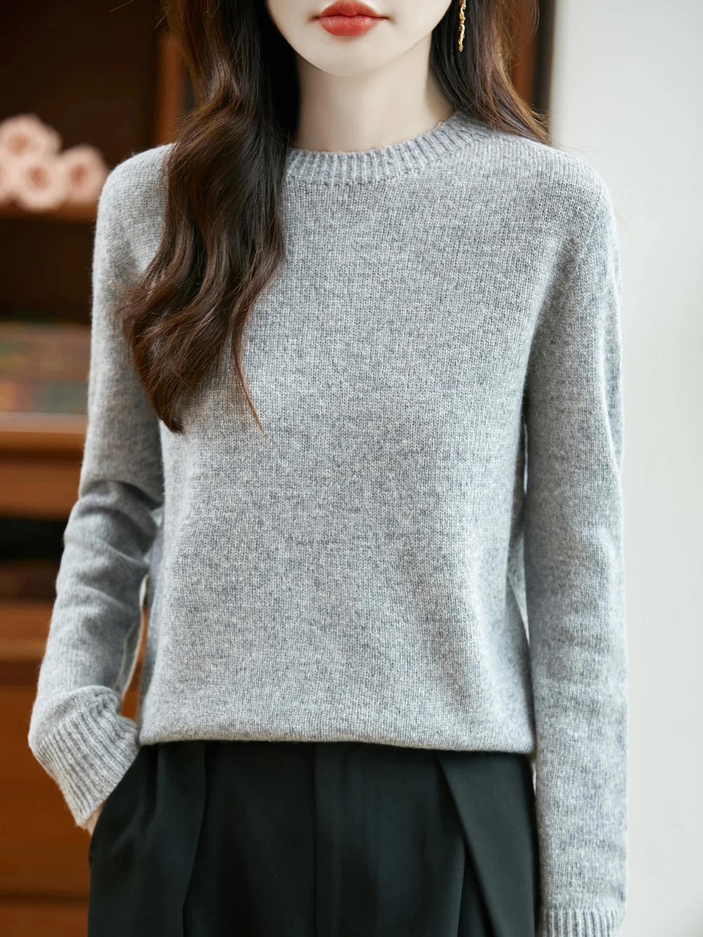 Merino Wool O-Neck Sweater - Image 8